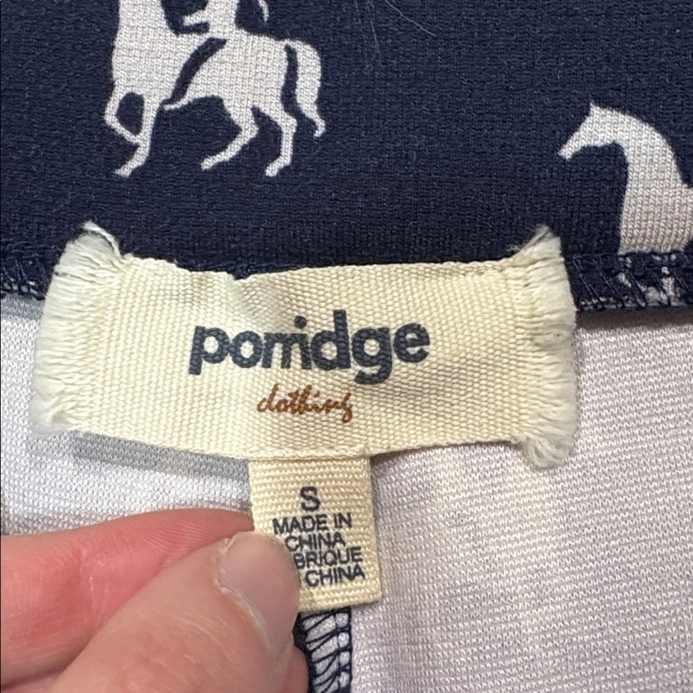 Anthropologie Navy Pants with White Horse Motif — Boot Cut - Picture 2 of 9